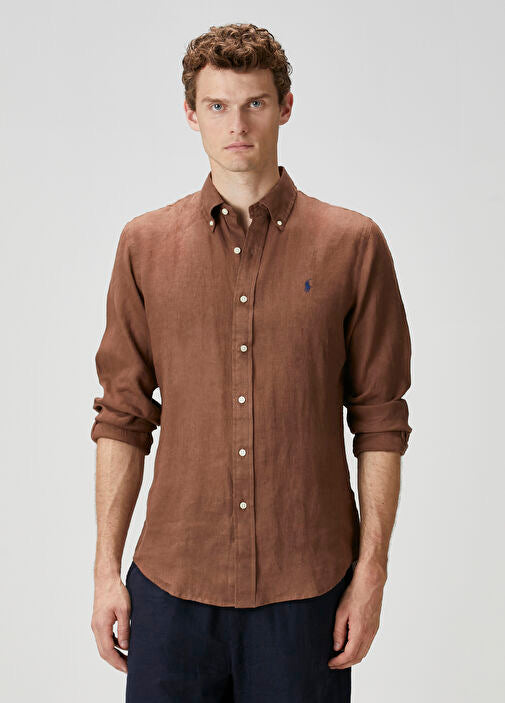 Ralph Lauren Brown Linen Shirt
